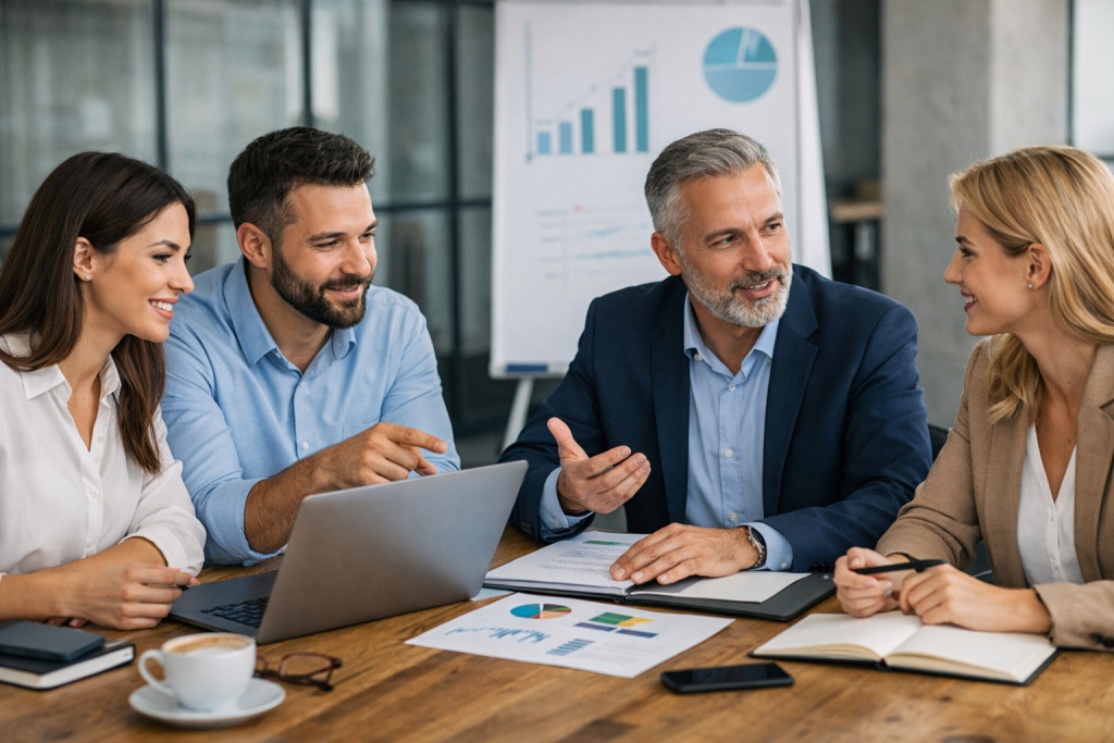 Fotografía de reunión en artículo sobre actualización de transparencia retributiva